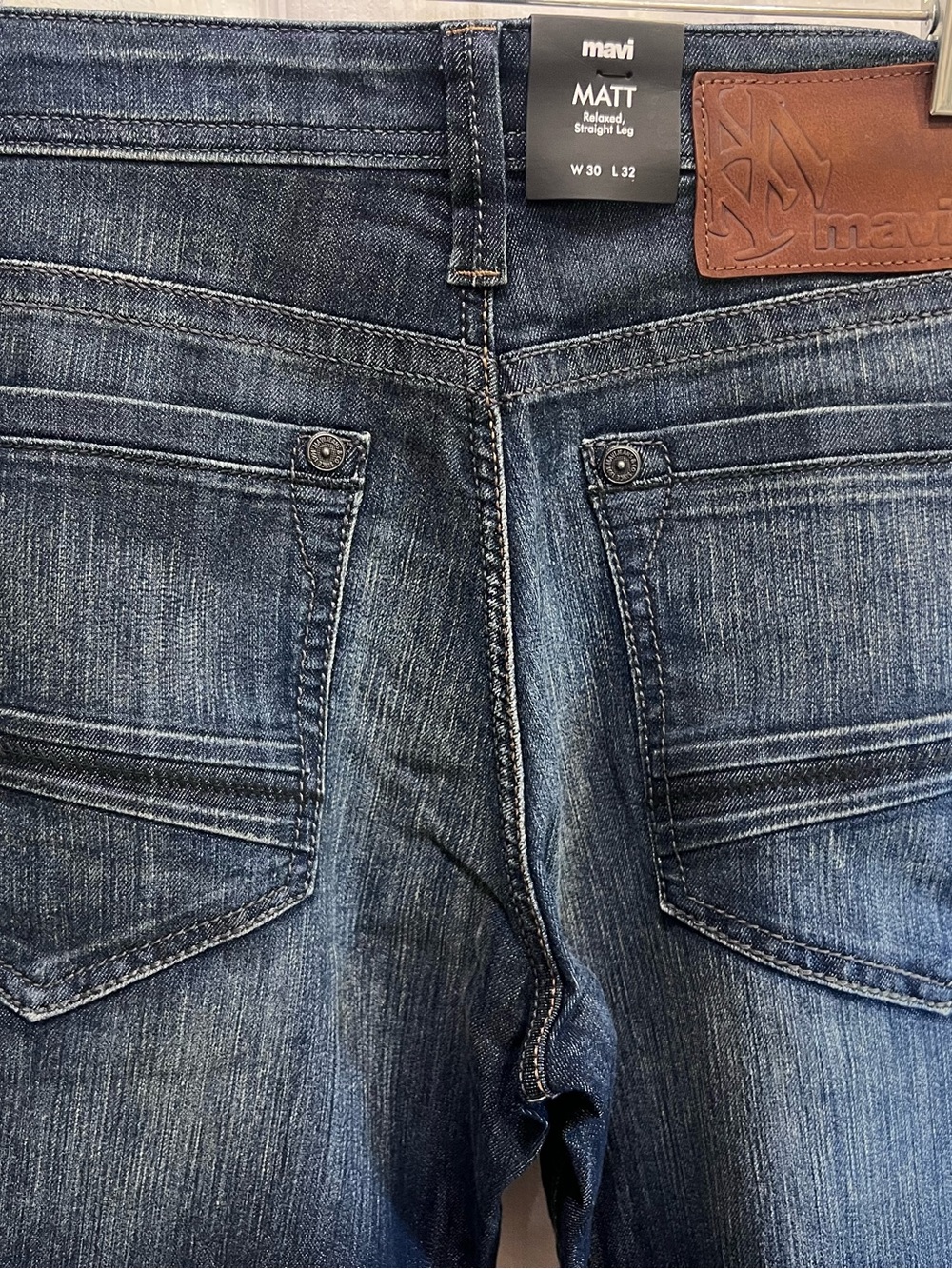 Mavi Matt Deep Montana 30/32 Men's Dark Wash Straight Leg Jeans - Picture 4 of 7